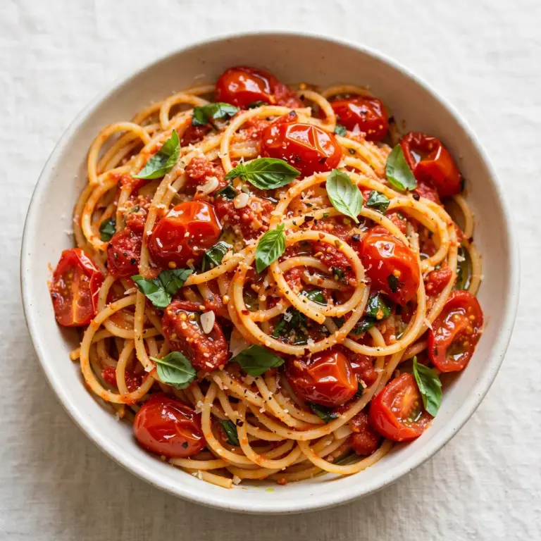 15-Minuten Tomaten Basilikum Pasta Budget Meal Prep