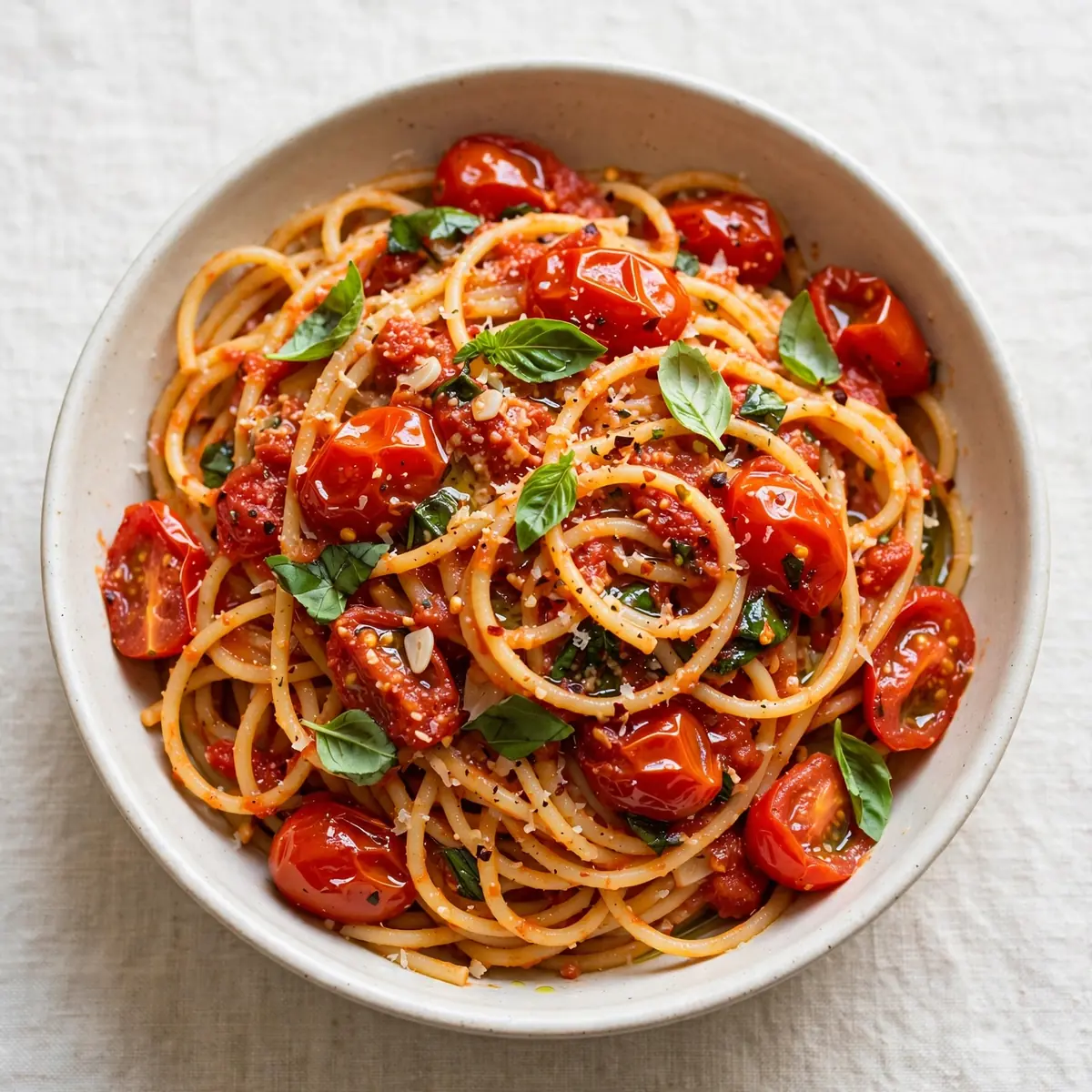 15-Minuten Tomaten Basilikum Pasta Budget Meal Prep