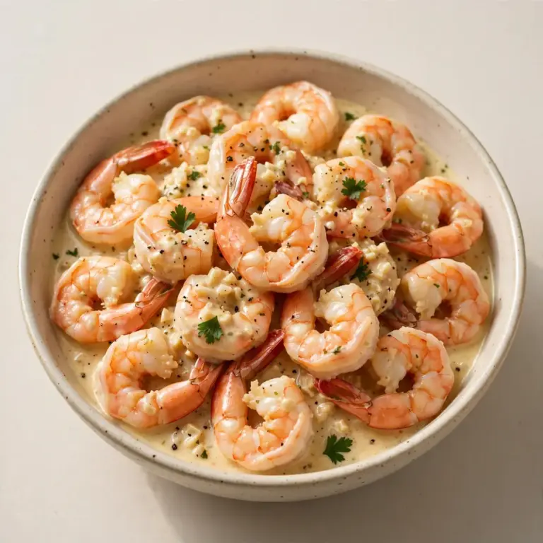 20-Minuten Cremige Knoblauch-Garnelen Günstiges Meal Prep für 3 Euro