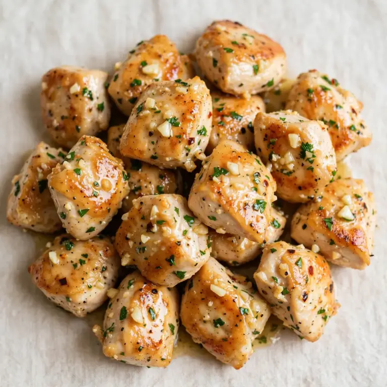 20-Minuten-Knoblauch-Butter-Hähnchen-Bites Günstiges Meal Prep für 2€ pro Portion