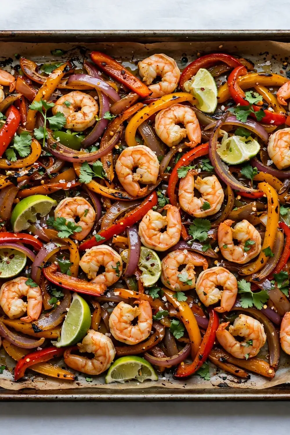 Sheet Pan Chili Lime Shrimp Fajitas