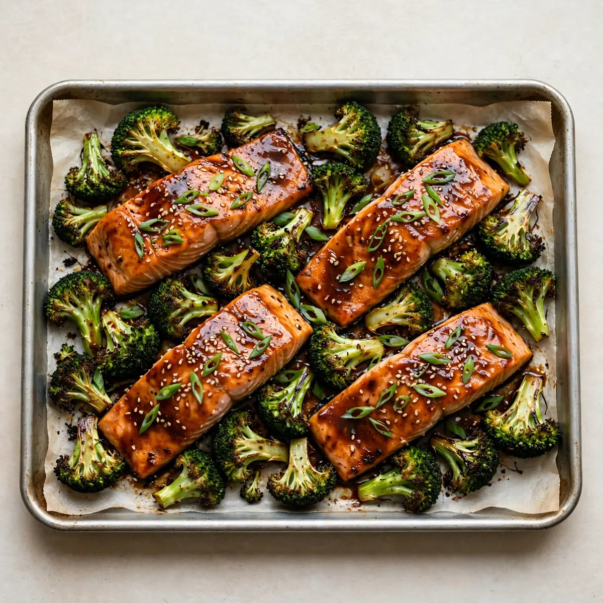 Blech-Teriyaki-Lachs mit Brokkoli Als Günstiges Meal Prep