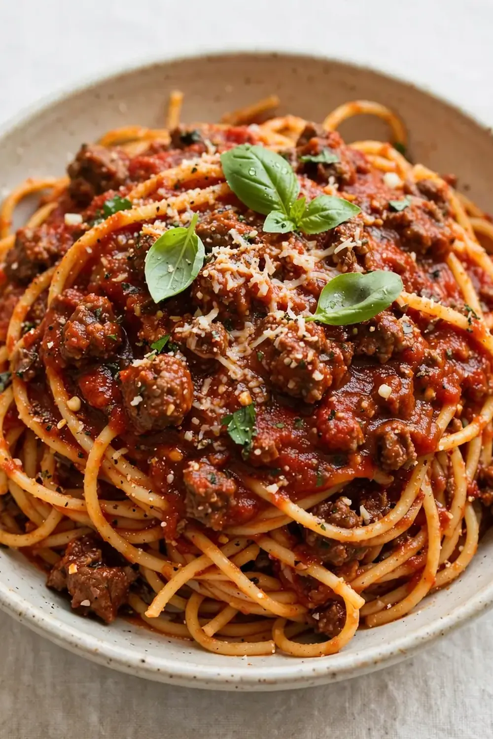 Homemade Spaghetti with Beef Marinara