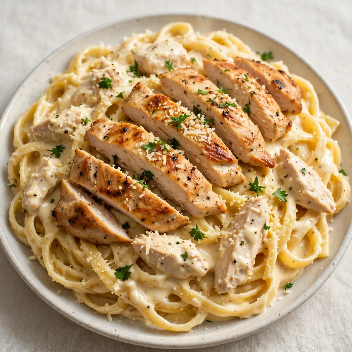 Budget Creamy Chicken Alfredo Pasta für 4 Tage