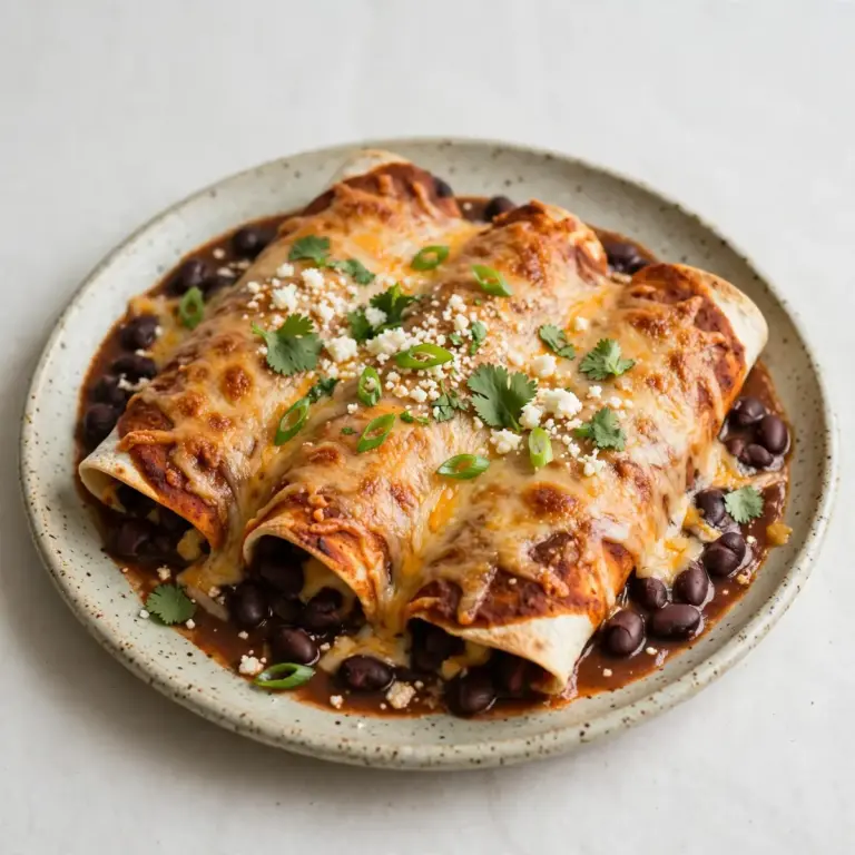 Budget-Friendly Schwarze-Bohnen-Enchiladas mit Käse Meal Prep