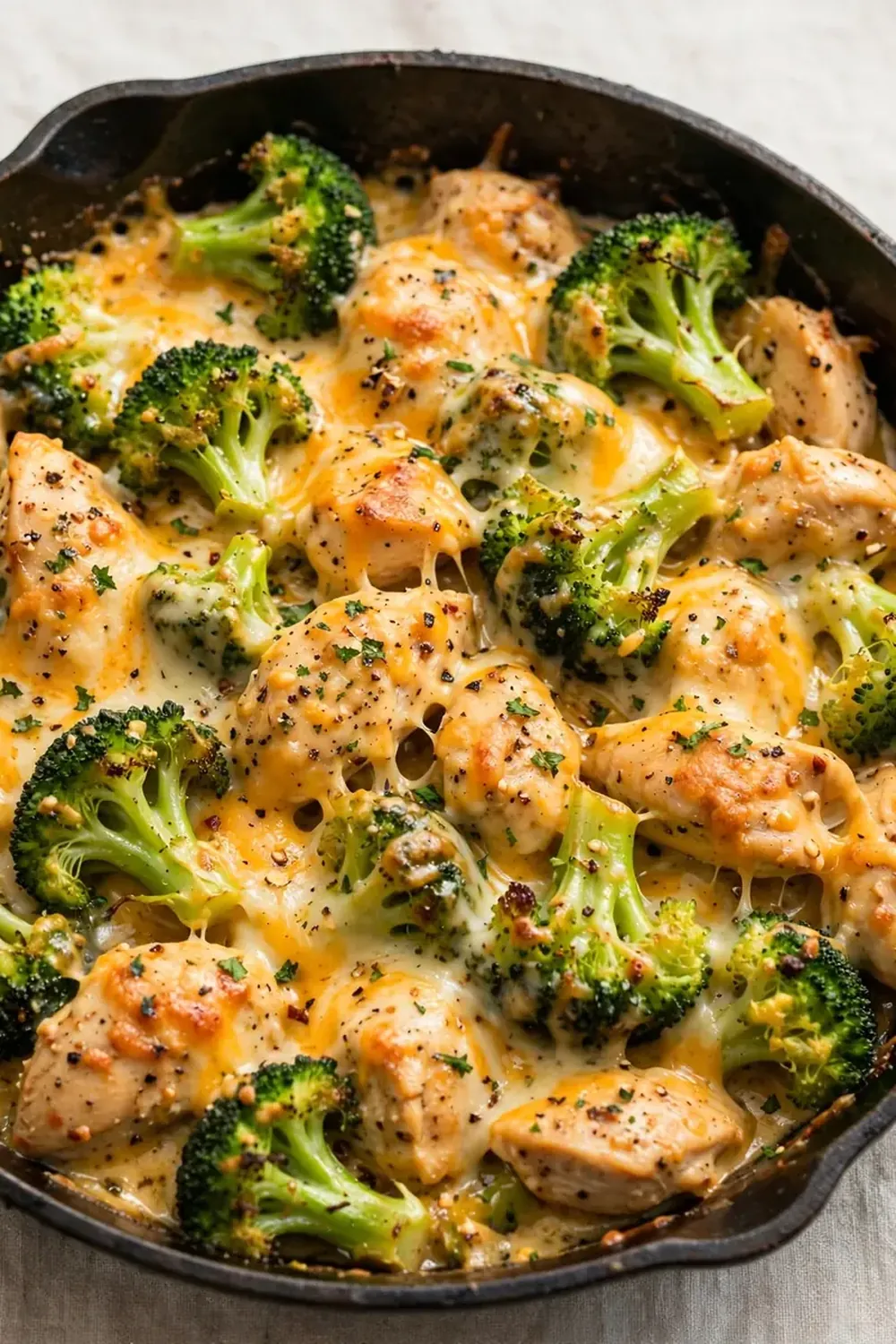 Cheesy Chicken and Broccoli Skillet