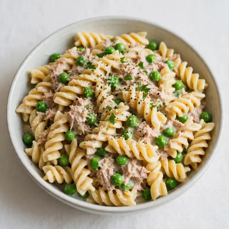 Budget Meal Prep: Cremiges Thunfisch-Erbsen-Pasta