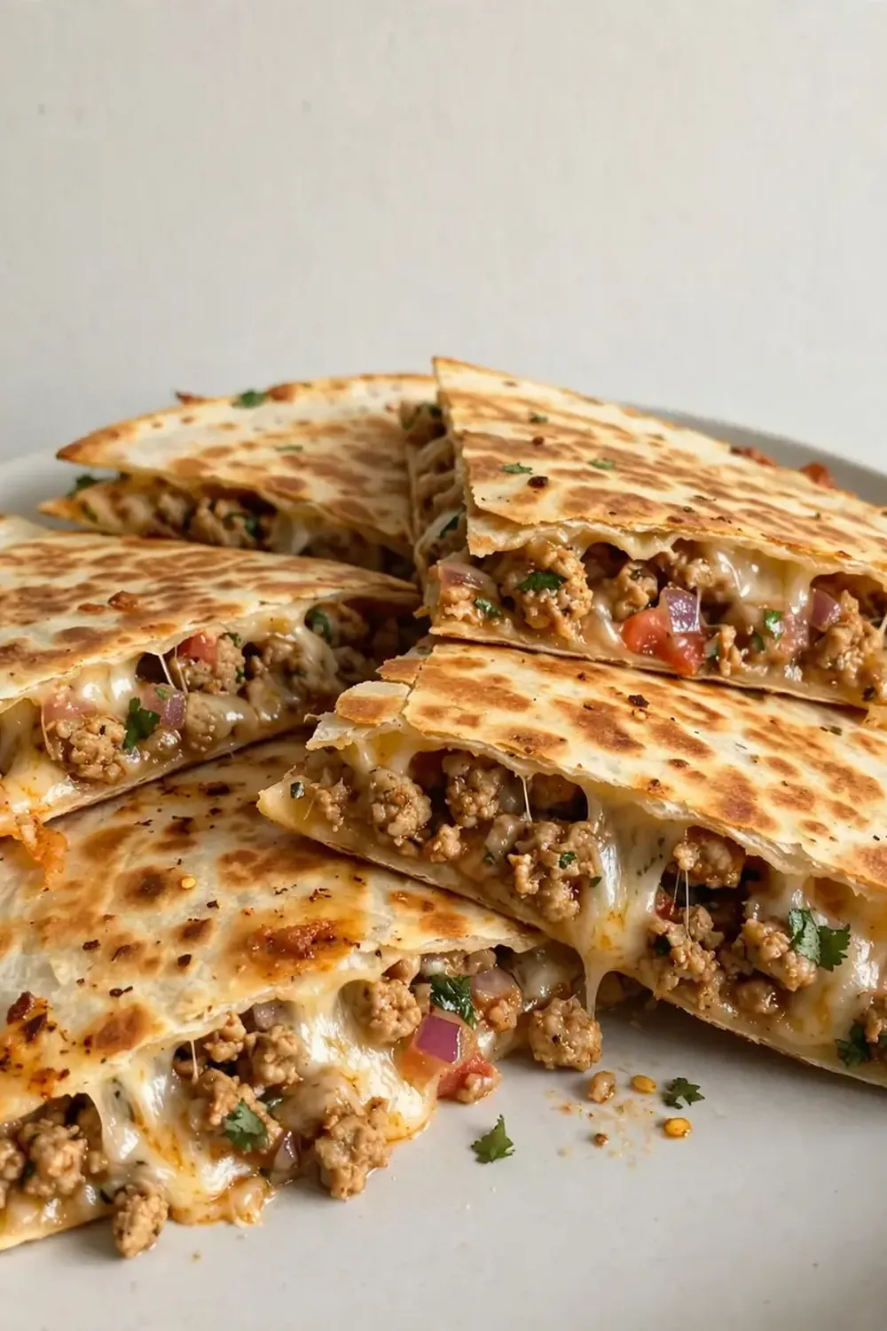 Cheesy Ground Turkey Taco Quesadillas