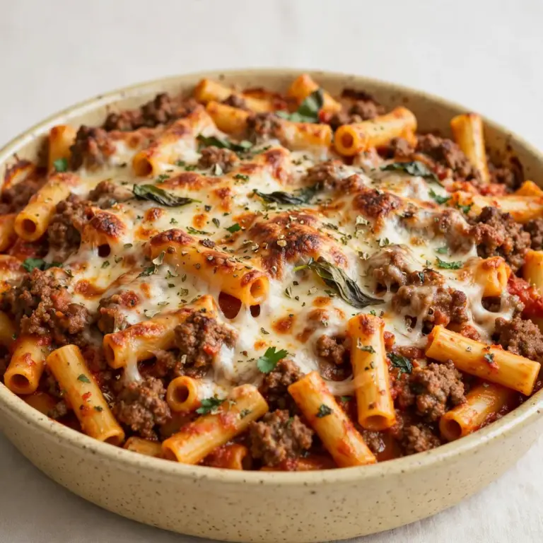 Budget Meal Prep Ofen-Ziti mit Hackfleisch
