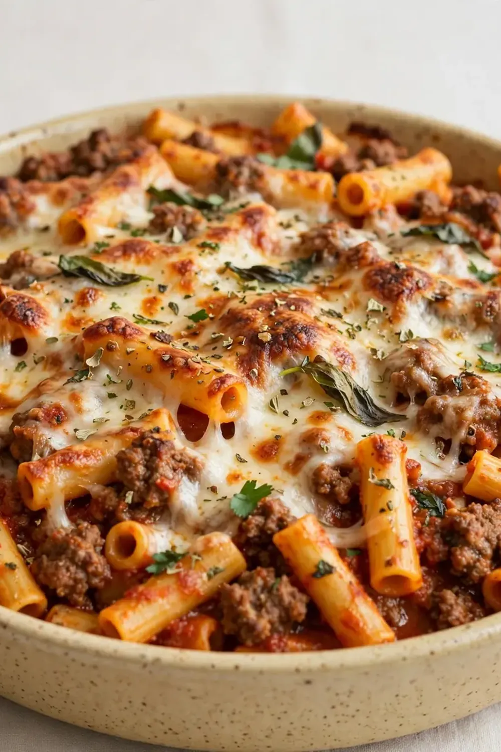Simple Baked Ziti with Ground Beef
