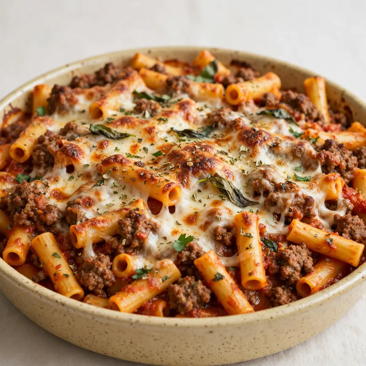 Budget Meal Prep Ofen-Ziti mit Hackfleisch
