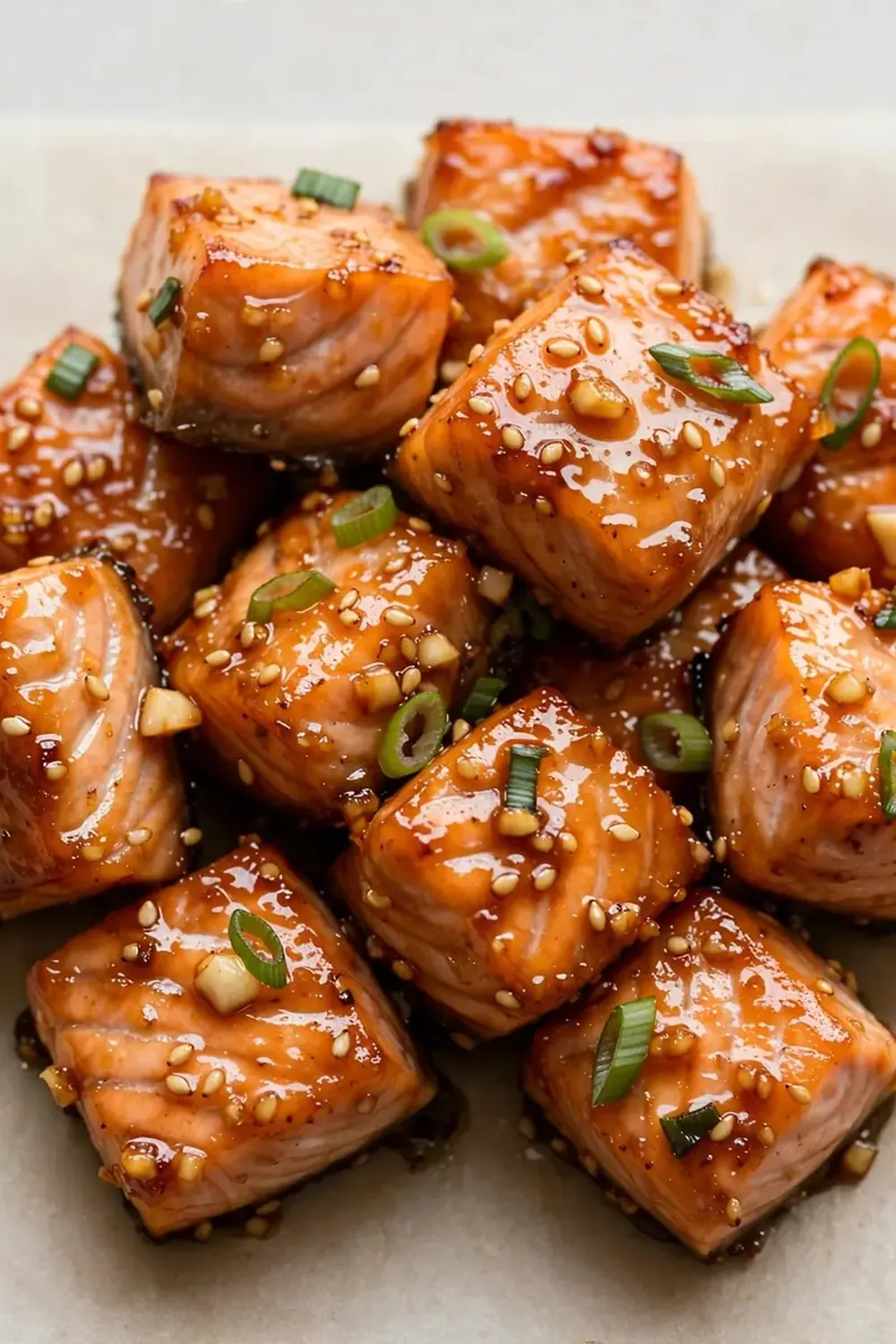 Honey Garlic Salmon Bites