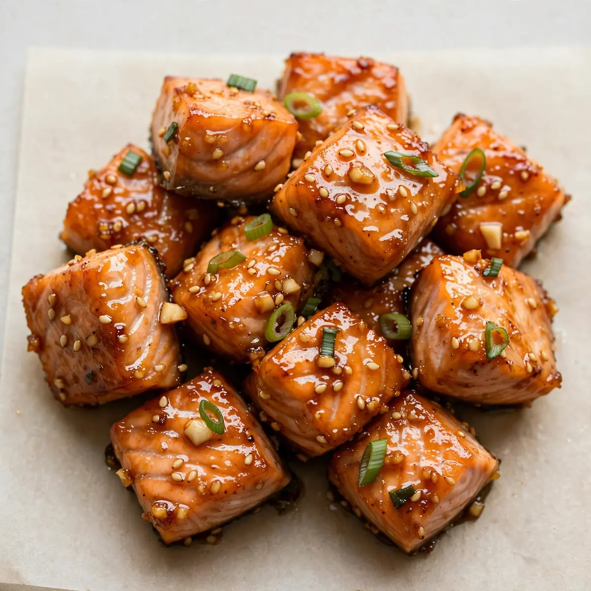 Budgetfreundliche Honig-Knoblauch Lachs Bites Für Meal Prep