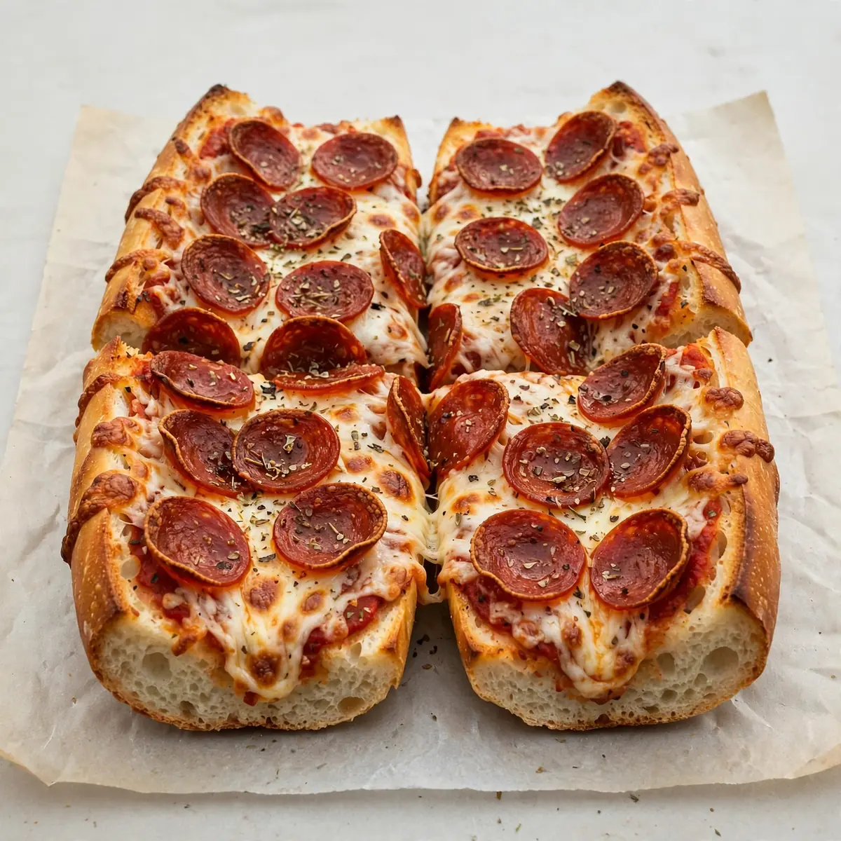 Budgetfreundliches Meal Prep: Französisches Brot Pizza mit Rinder-Pepperoni