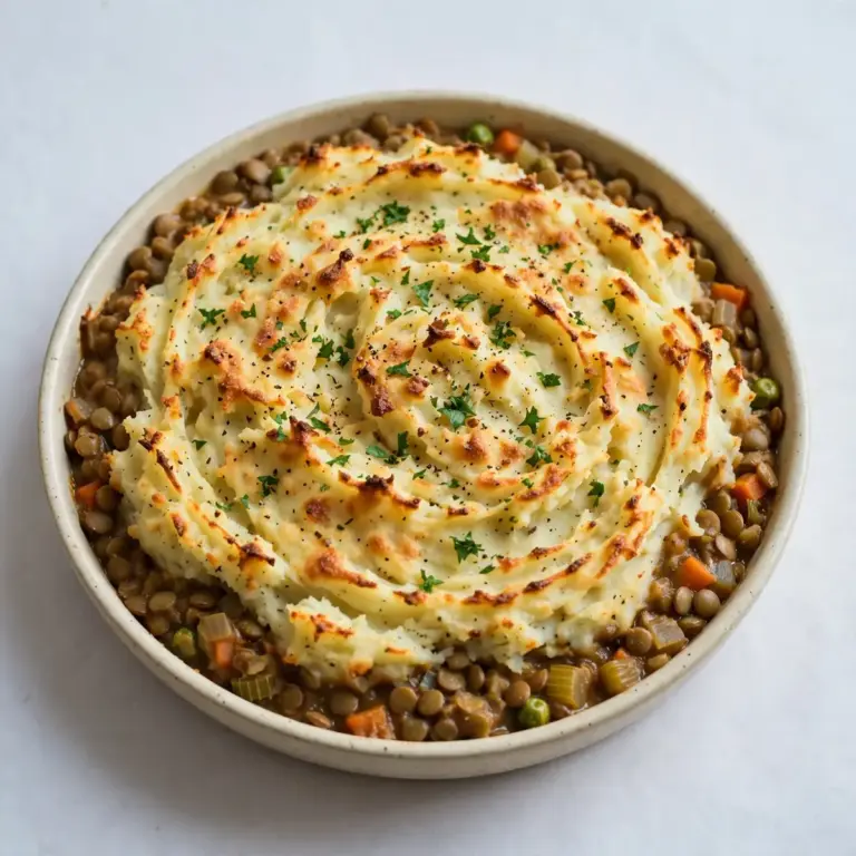 Günstiger Linsen Shepherd’s Pie zum Meal Prep