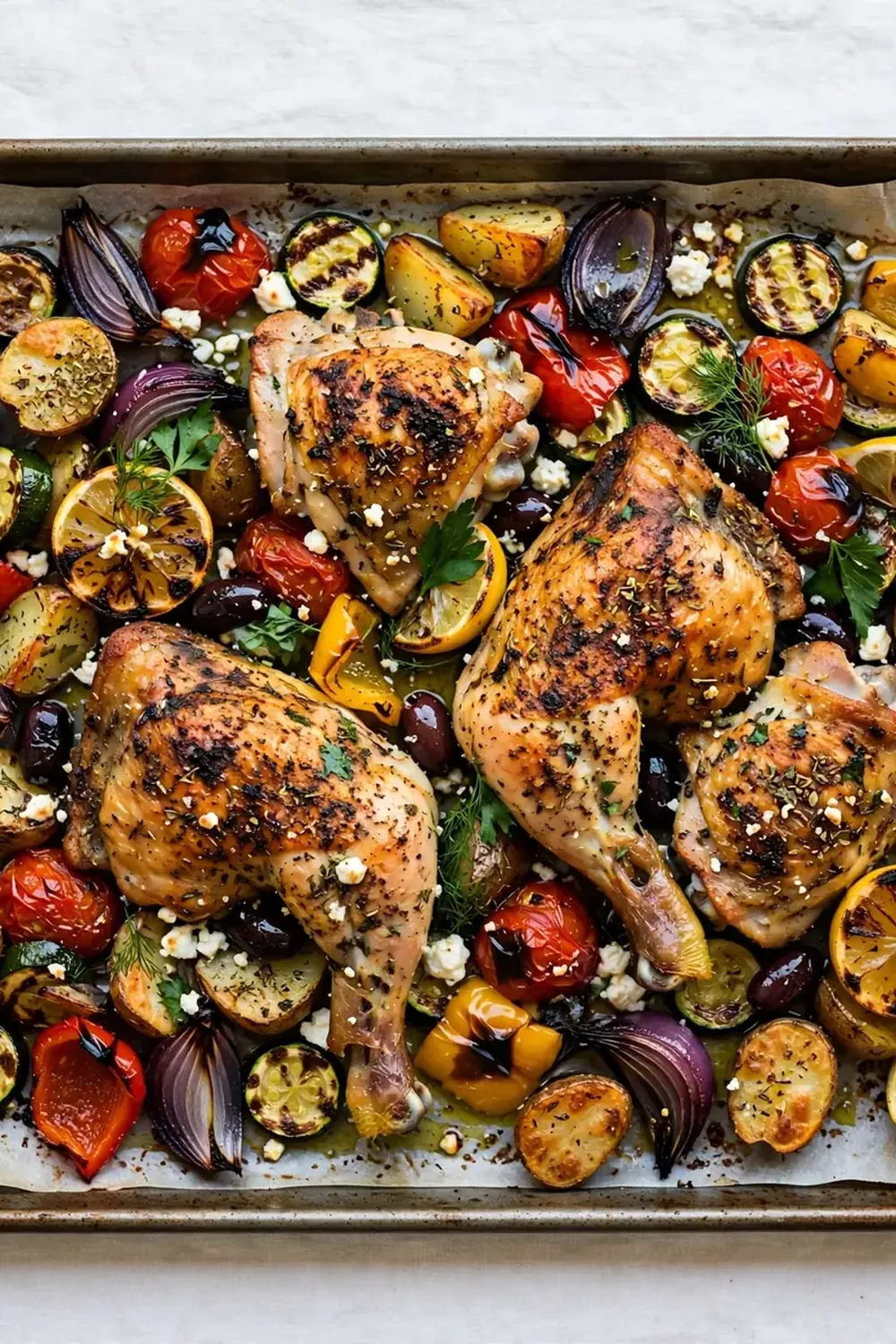 Sheet Pan Greek Chicken and Roasted Veggies