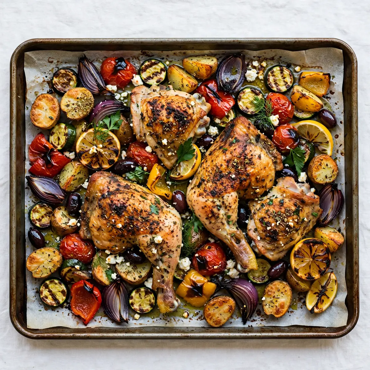 Griechisches Blechhähnchen: 5 Portionen Meal Prep für 3€