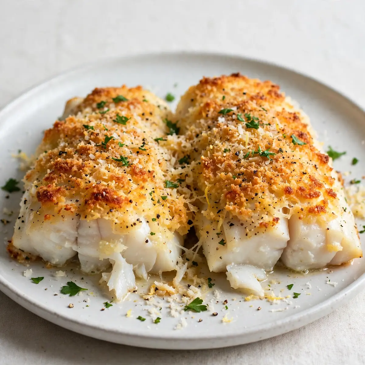 Ofen-Kabeljau mit knuspriger Parmesan-Kruste