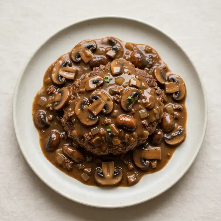 Salisbury Steak mit Pilzrahmsoße