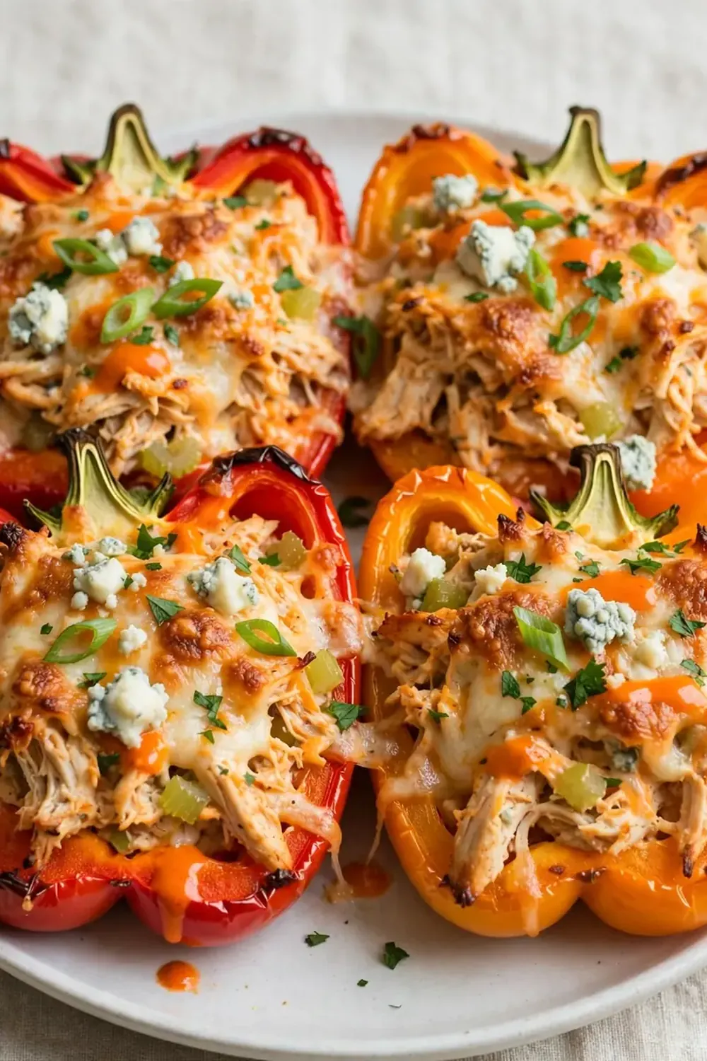 Buffalo Chicken Stuffed Peppers