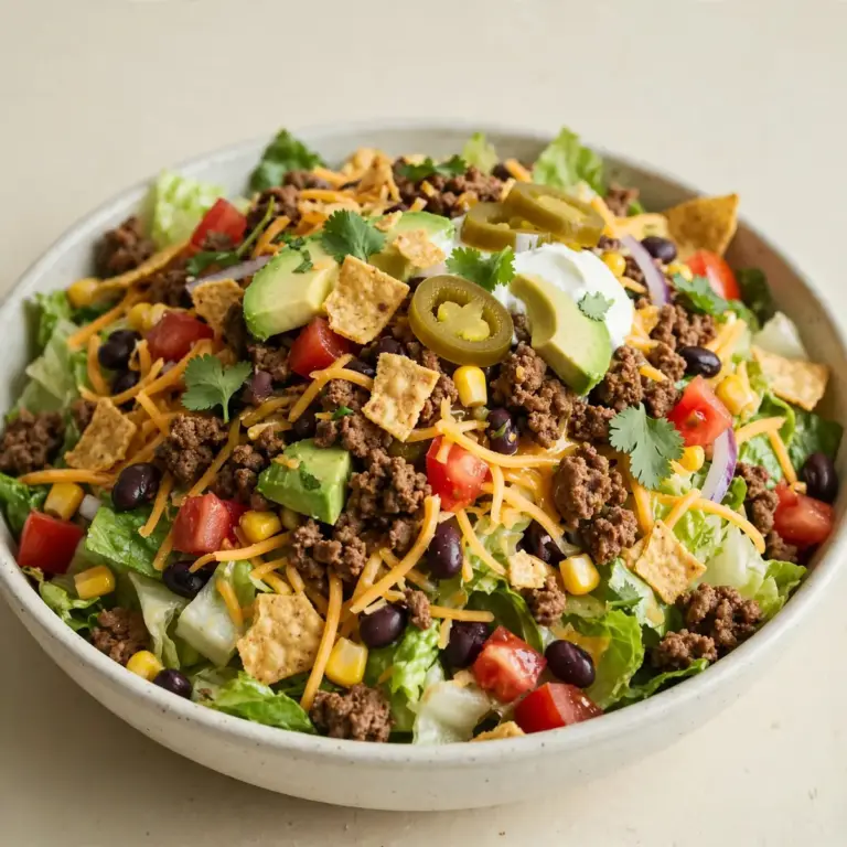 Schneller Beef Taco Salad als Meal Prep für 2 Euro pro Portion