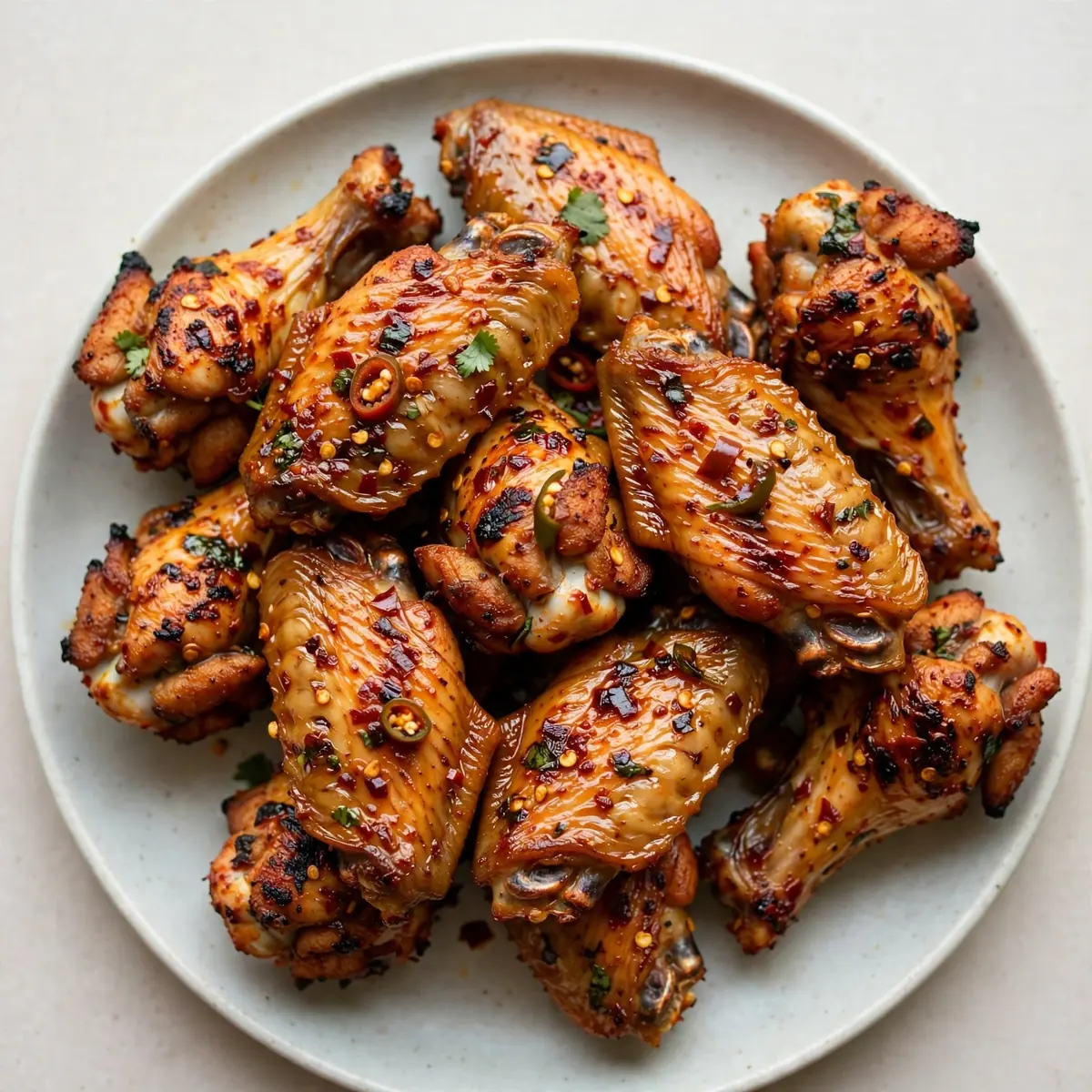 Würzige gegrillte Hähnchenflügel
