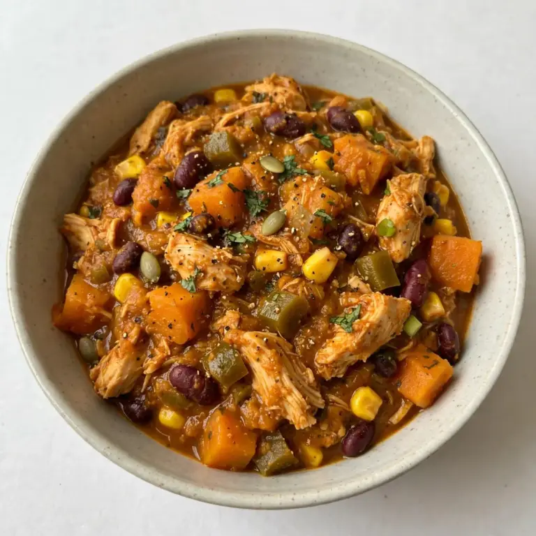 Gesundes Pumpkin Chicken Chili Für Schnelle Abende