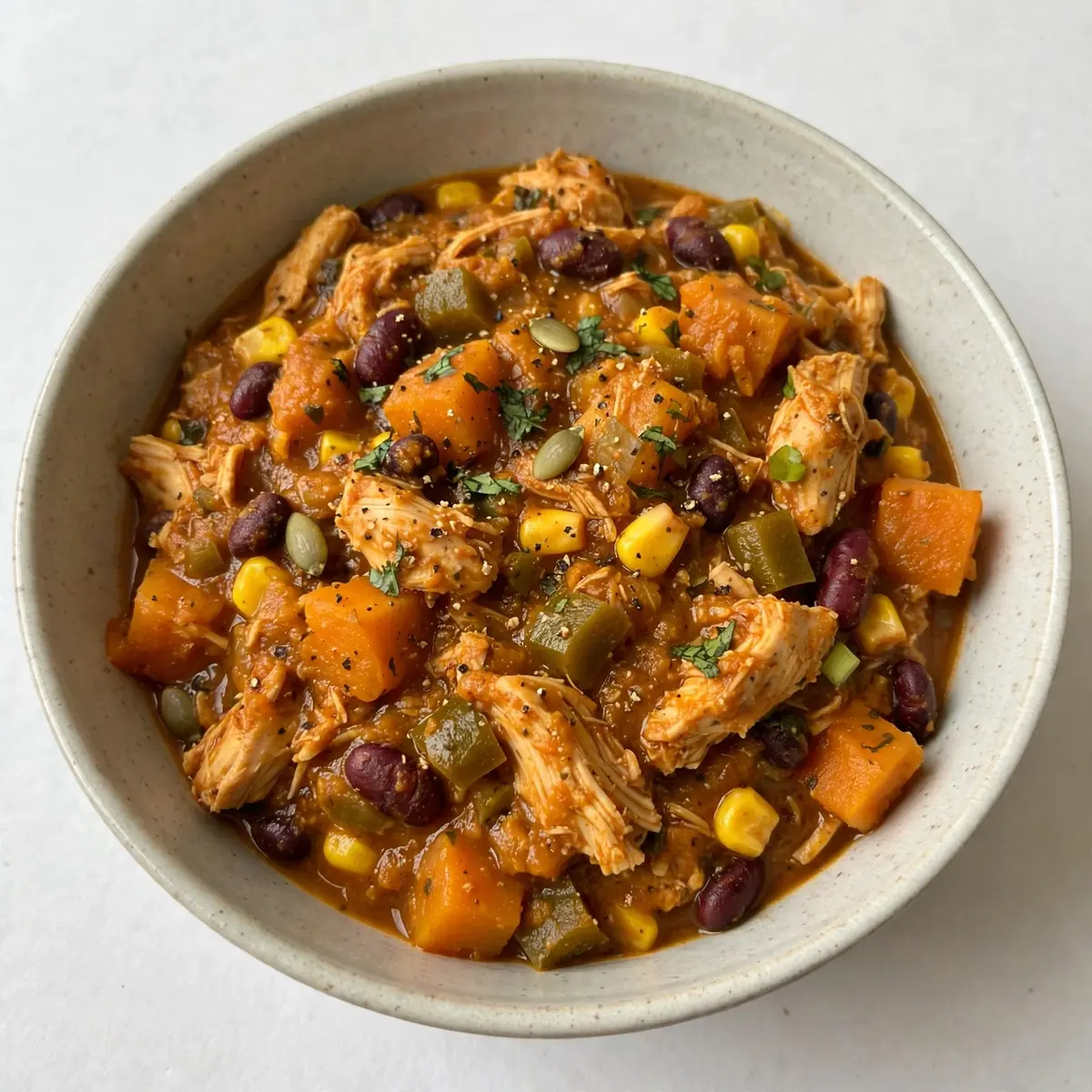 Gesundes Pumpkin Chicken Chili Für Schnelle Abende