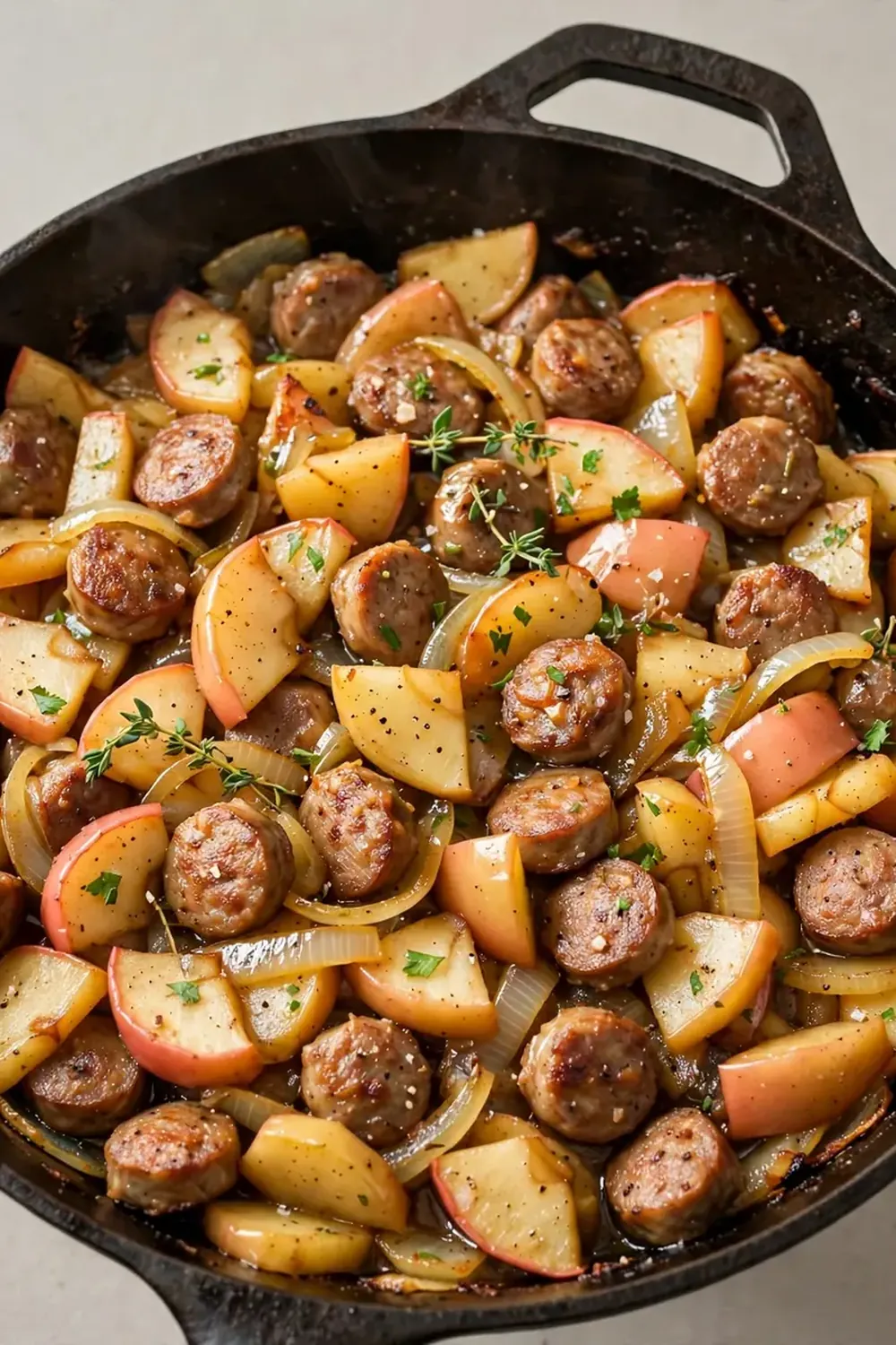 minute apple sausage skillet