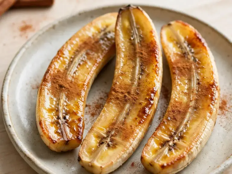 Dessert ohne Zucker: Gebackene Bananen mit Zimt