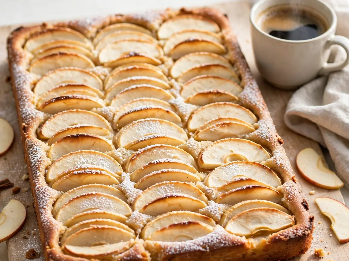 Dessert zum Kaffee: Einfacher Apfelkuchen vom Blech