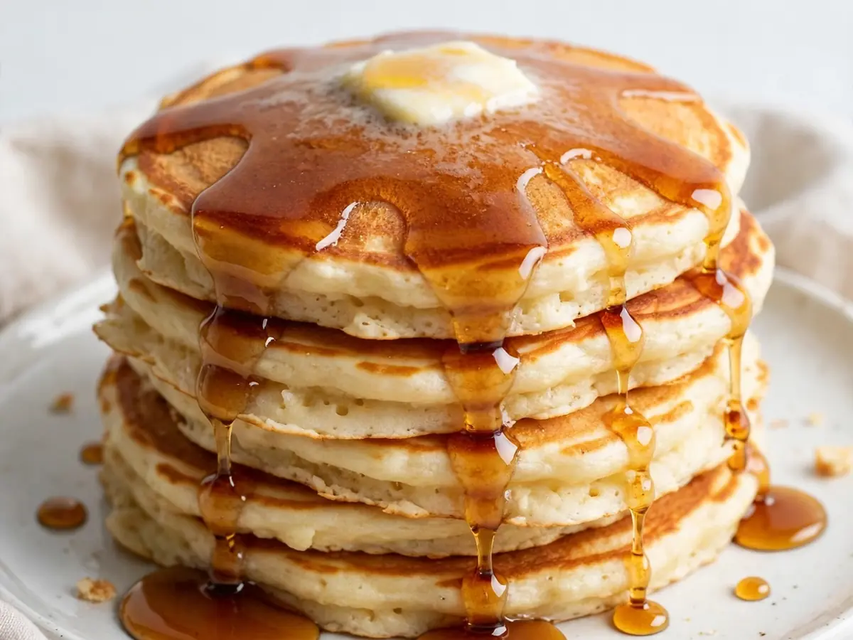 Frühstück am Wochenende: Fluffige American Pancakes mit Ahornsirup