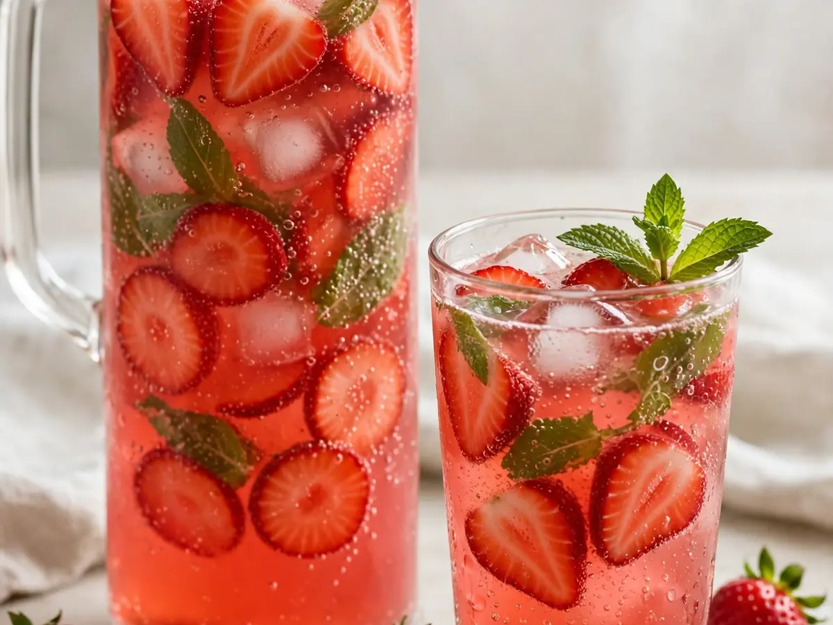 Getränk für heiße Tage: Selbstgemachte Erdbeer-Limonade ohne Zuckerzusatz